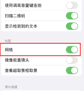 罗定苹果手机维修网点分享iPhone如何开启九宫格构图功能 